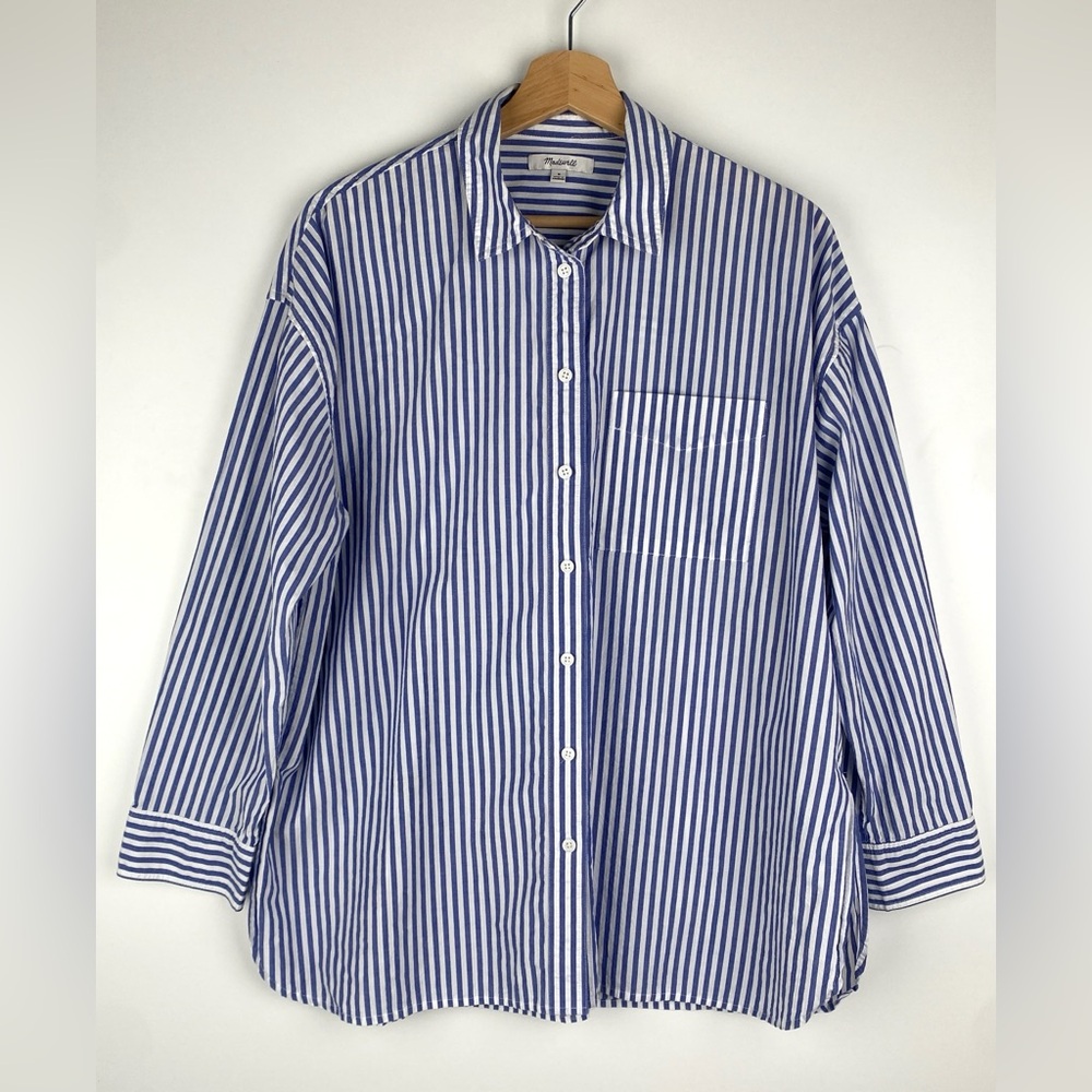 Madewell Cotton Striped Button-Up Shirt Sz M